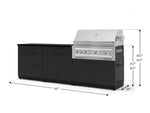 NewAge Outdoor Kitchens Stainless-Steel 5-Piece Cabinet Set with with 3-Drawer, Bar, Grill Cabinet, Platinum Grill and Countertop-73320-Garage Giant 