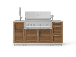 NewAge Outdoor Kitchens Outdoor Grill Island Stainless-Steel Louvered 5-Piece Cabinet Set with Sink, 3 Drawer, Grill Cabinet, Platinum Grill and Stainless Steel Countertop-75582-Garage Giant 