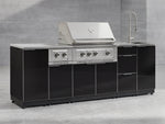 NewAge Outdoor Kitchens Outdoor Grill Island Aluminum 5-Piece Cabinet Set with Sink, 3 Drawer, Grill Cabinet, Performance Grill and Stainless Steel Countertop - (Liquid Propane) 