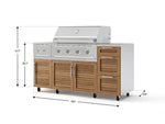 NewAge Outdoor Kitchens Outdoor Grill Island Stainless-Steel Louvered Doors 6-Piece Cabinet Set with Casters and 3-Drawer, Grill Cabinet, Performance Grill, Side Burner, Countertop-74885-Garage Giant 