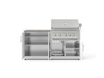 NewAge Outdoor Kitchens Stainless-Steel 4-Piece Cabinet Set with Base, Grill Cabinet, Platinum Grill, and Countertop-73561-Garage Giant 