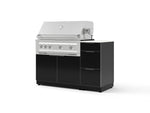 NewAge Outdoor Kitchens Outdoor Grill Island Aluminum 4-Piece Cabinet Set with 3-Drawer, Grill Cabinet, Platinum Grill and Dekton in Aeris Countertop - (Natural Gas) | Garage Giant 