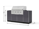 NewAge Outdoor Kitchens Outdoor Grill Island Aluminum 6-Piece Cabinet Set with 1 Door, Grill Cabinet, Performance Grill and Countertops - (Liquid Propane) 