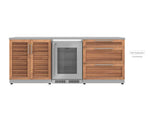 NewAge Outdoor Kitchens Stainless Steel 3-Piece Cabinet Set with 3-Drawer, 2-Door Cabinet and Fridge-67587-Garage Giant 