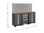 NewAge Garage Cabinets Bold Series 4-Piece Cabinet Set with Tool, Base Cabinets, Slatwall Backsplash and Worktop-63008-Garage Giant 