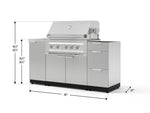 NewAge Outdoor Kitchens Outdoor Grill Island Stainless-Steel 5-Piece Cabinet Set with Sink, 3 Drawer, Grill Cabinet, Platinum Grill and Stainless Steel Countertop - (Liquid Propane) 