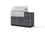 NewAge Outdoor Kitchens Outdoor Grill Island Aluminum 3-Piece Cabinet Set with 3-Drawer, Grill Cabinet and Platinum Grill - (Natural Gas) | Garage Giant 