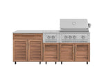 NewAge Outdoor Kitchens Stainless Steel 6-Piece Cabinet Set with Casters and Platinum Grill, Dual Side Burner, Bar, Grill Cabinet, Countertop-72564-Garage Giant 