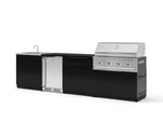 NewAge Outdoor Kitchens Aluminum 6-Piece Cabinet Set with Sink, Bar, Grill Cabinet, Performance Grill, Countertop and Stainless Steel Door Fridge-73715-Garage Giant 