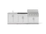 NewAge Outdoor Kitchens Stainless-Steel 5-Piece Cabinet Set with Bar, Sink, Grill Cabinet, Performance Grill, and Countertop-73397-Garage Giant 