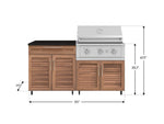 NewAge Outdoor Kitchens Stainless Steel 4-Piece Cabinet Set with Caster and Bar, Grill Cabinet, Platinum Grill, and Countertop-72258-Garage Giant 