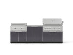 NewAge Outdoor Kitchens Aluminum 6-Piece Cabinet Set with Base, Grill Cabinet, Platinum Griddle and Countertop-74995-Garage Giant 