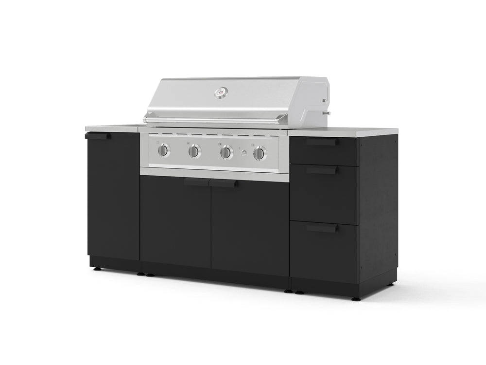 NewAge Outdoor Kitchens Outdoor Grill Island Stainless-Steel 5-Piece Cabinet Set with Sink, 3 Drawer, Grill Cabinet, Performance Grill and Stainless Steel Countertop | 70155