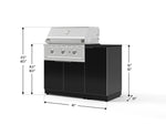 NewAge Outdoor Kitchens Outdoor Grill Island Aluminum 4-Piece Cabinet Set with 1 Door, Grill Cabinet, Performance Grill and Countertop - (Natural Gas) 