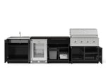 NewAge Outdoor Kitchens Aluminum 6-Piece Cabinet Set with Sink, Bar, Grill Cabinet, Performance Grill, Countertop and Glass Door Fridge-73724-Garage Giant 