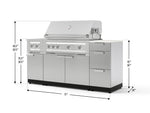 NewAge Outdoor Kitchens Outdoor Grill Island Stainless-Steel 6-Piece Cabinet Set with 3-Drawer, Grill Cabinet, Platinum Grill, Dual Side Burner and Dekton in Aeris Countertop - (Liquid Propane)-94543-Garage Giant 