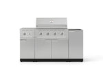 NewAge Outdoor Kitchens Outdoor Grill Island Stainless-Steel 5-Piece Cabinet Set with 1-Door, Grill Cabinet, Side Burner and Performance Grill - (Natural Gas) 