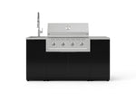 NewAge Outdoor Kitchens Outdoor Grill Island Aluminum 5-Piece Cabinet Set with Sink, 1 Door, Grill Cabinet, Performance Grill and Stainless Steel Countertop 