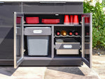 NewAge Outdoor Kitchens Aluminum 7-Piece Cabinet Set with 2 Door, Bar, Corner, Grill Cabinet, Platinum Grill, and Countertops-71006-Garage Giant 