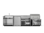 NewAge Outdoor Kitchens Stainless Steel 6-Piece Cabinet Set with Sink, Bar, Grill Cabinet, Platinum Griddle, Countertop and Stainless Steel Door Fridge-75134-Garage Giant 