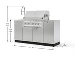 NewAge Outdoor Kitchens Outdoor Grill Island Stainless-Steel 5-Piece Cabinet Set with Sink, 1 Door, Grill Cabinet, Platinum Grill and Stainless Steel Countertop-75385-Garage Giant 