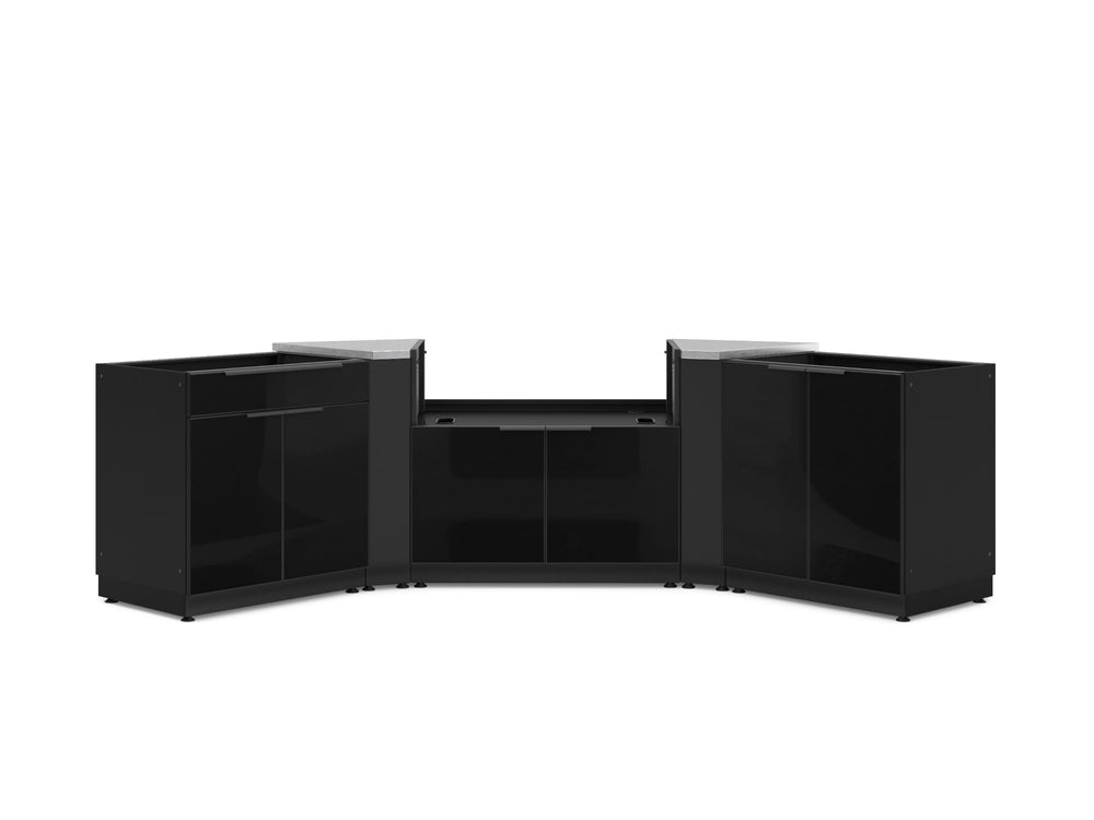NewAge Outdoor Kitchens Aluminum 5-Piece Cabinet Set with 2-Door, Bar, Grill and Corner Cabinets-67659-Garage Giant