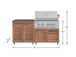 NewAge Outdoor Kitchens Stainless Steel 4-Piece Cabinet Set with Caster and Bar, Grill Cabinet, Performance Grill, and Countertop-72400-Garage Giant 