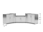 NewAge Outdoor Kitchens Stainless Steel 5-Piece Cabinet Set with 2-Door, Bar, Grill and Corner Cabinets-67675-Garage Giant 