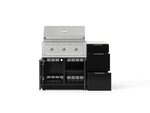 NewAge Outdoor Kitchens Outdoor Grill Island Aluminum 4-Piece Cabinet Set with 3-Drawer, Grill Cabinet, Performance Grill and Countertop - (Natural Gas) 
