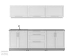 NewAge Outdoor Kitchens Stainless Steel 6-Piece Cabinet Set with Sink, 3-Drawer, 2-Door and Wall Cabinets-67696-Garage Giant 