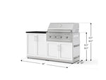 NewAge Outdoor Kitchens Stainless-Steel 4-Piece Cabinet Set with Base, Grill Cabinet, Performance Grill, and Countertop-73472-Garage Giant 