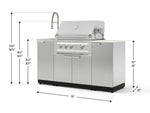 NewAge Outdoor Kitchens Outdoor Grill Island Stainless-Steel 5-Piece Cabinet Set with Sink, 1 Door, Grill Cabinet, Platinum Grill and Stainless Steel Countertop - (Liquid Propane) 