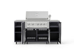 NewAge Outdoor Kitchens Outdoor Grill Island Aluminum 6-Piece Cabinet Set with Casters and 1 Door, Grill Cabinet, Platinum Grill, Countertops 