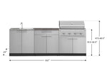 NewAge Outdoor Kitchens Stainless-Steel 5-Piece Cabinet Set with Bar, Sink, Grill Cabinet, Performance Grill, and Countertop-71280-Garage Giant 