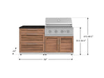 NewAge Outdoor Kitchens Stainless-Steel 4-Piece Cabinet Set with 3 Drawer, Grill Cabinet, Performance Grill, and Countertop-71638-Garage Giant 