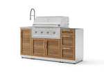 NewAge Outdoor Kitchens Outdoor Grill Island Stainless-Steel Louvered Doors 5-Piece Cabinet Set with Sink, 3 Drawer, Grill Cabinet, Performance Grill and Stainless Steel Countertop - (Liquid Propane) | Garage Giant 