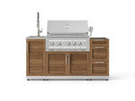 NewAge Outdoor Kitchens Outdoor Grill Island Stainless-Steel Louvered 5-Piece Cabinet Set with Sink, 3 Drawer, Grill Cabinet, Platinum Grill and Stainless Steel Countertop - (Natural Gas) 