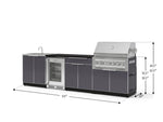 NewAge Outdoor Kitchens Aluminum 6-Piece Cabinet Set with Sink, Bar, Grill Cabinet, Platinum Grill, Countertop and Fridge-71992-Garage Giant 
