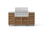 NewAge Outdoor Kitchens Outdoor Grill Island Stainless-Steel Louvered Doors 6-Piece Cabinet Set with Casters 3 Drawers, Grill Cabinet, Performance Grill, Countertops 