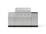 NewAge Outdoor Kitchens Outdoor Grill Island Stainless-Steel 6-Piece Cabinet Set with 1-Door, Grill Cabinet, Performance Grill, Side Burner and Dekton in Sirius Countertop - (Liquid Propane) 