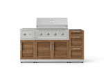 NewAge Outdoor Kitchens Outdoor Grill Island Stainless-Steel Louvered Doors 5-Piece Cabinet Set with 3-Drawer, Grill Cabinet, Side Burner and Performance Grill - (Liquid Propane) 