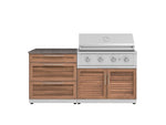 NewAge Outdoor Kitchens Stainless-Steel 4-Piece Cabinet Set with 3 Drawer, Grill Cabinet, Performance Grill, and Countertop-71675-Garage Giant 