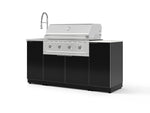 NewAge Outdoor Kitchens Outdoor Grill Island Aluminum 5-Piece Cabinet Set with Sink, 1 Door, Grill Cabinet, Performance Grill and Stainless Steel Countertop - (Natural Gas) | Garage Giant 