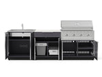 NewAge Outdoor Kitchens Aluminum 5-Piece Cabinet Set with Bar, Grill, Sink Cabinet, Performance Grill, and Countertop - (Liquid Propane) 