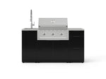 NewAge Outdoor Kitchens Outdoor Grill Island Aluminum 5-Piece Cabinet Set with Sink, 3 Drawer, Grill Cabinet, Performance Grill and Stainless Steel Countertop 