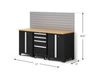 NewAge Garage Cabinets Bold XL Series 4PC Garage Cabinetry Set, 20-24 Gauge Steel, Fully Welded, 72" W x 18" D x 58.5" H-64590-Garage Giant 