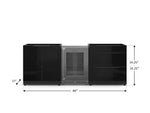 NewAge Outdoor Kitchens Aluminum 3-Piece Cabinet Set with 3-Drawer, 2-Door Cabinet, and Glass Door Fridge-71535-Garage Giant 