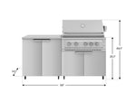 NewAge Outdoor Kitchens Stainless Steel 4-Piece Cabinet Set with Caster and 2 Door, Grill Cabinet, Platinum Grill, Countertop-72532-Garage Giant 