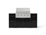 NewAge Outdoor Kitchens Outdoor Grill Island Aluminum 6-Piece Cabinet Set with 3 Drawers, Grill Cabinet, Performance Grill and Countertops - (Natural Gas) 
