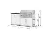 NewAge Outdoor Kitchens Stainless-Steel 4-Piece Cabinet Set with Base, Grill Cabinet, Performance Grill, and Countertop-73473-Garage Giant 